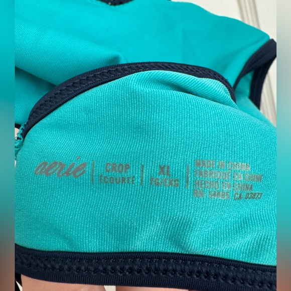 Aerie Mesh High Neck Tie Crop Bikini Top Size XL - Picture 4 of 4